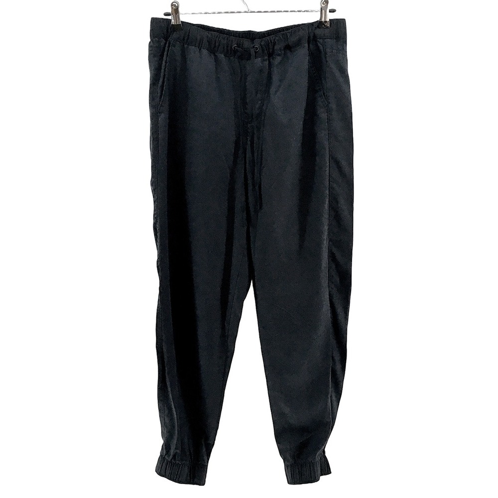 NINE WEST Lyocell Elastic Drawstring Waist Joggers • Medium • black, casual chic